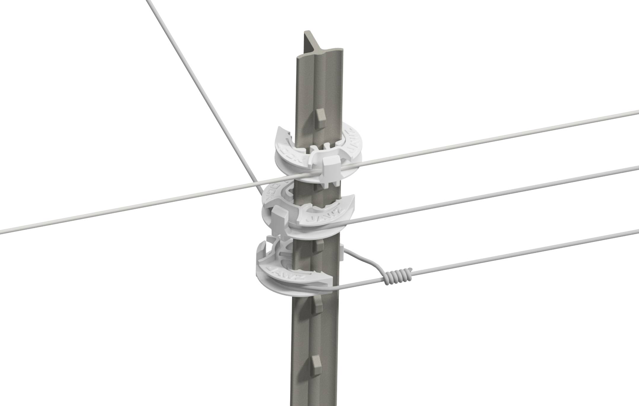 LockJawz T360 T-Post Insulators, White